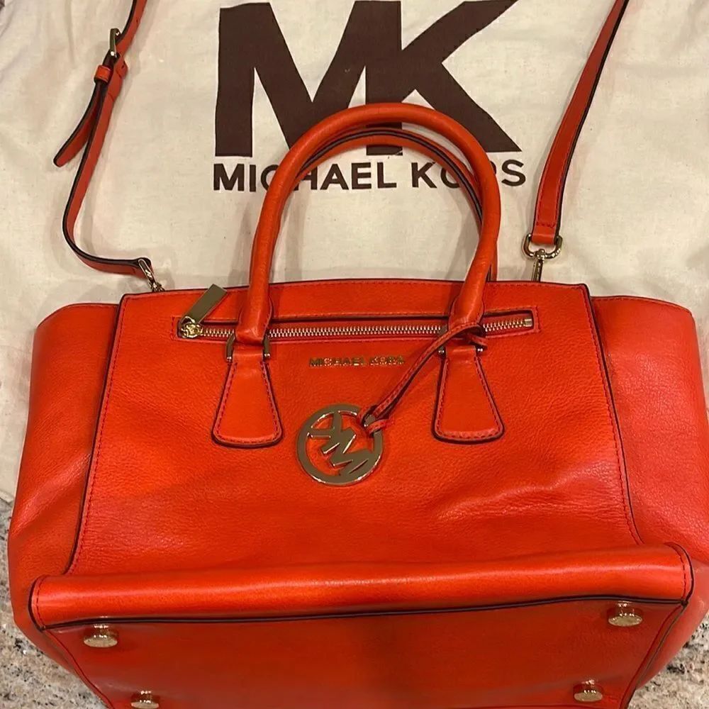 Orange Michael Kors leather Handbag
